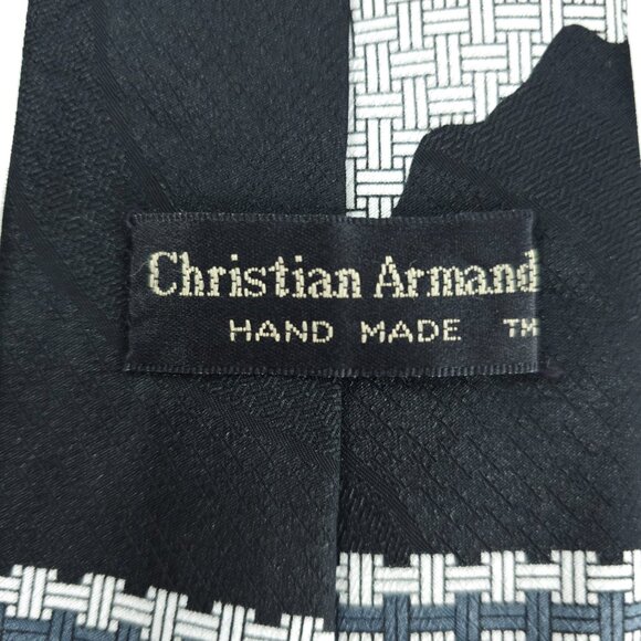 Christian Armand Men Necktie Polyester Black White Gray Size 59x3.5 - NWOT - Picture 3 of 6